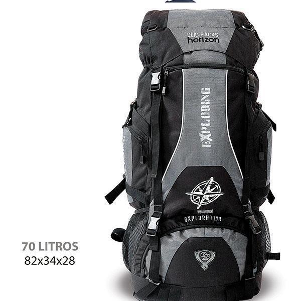 Miniatura Mochila De Camping 70 Litros Acampamento Mc3102 Cinza