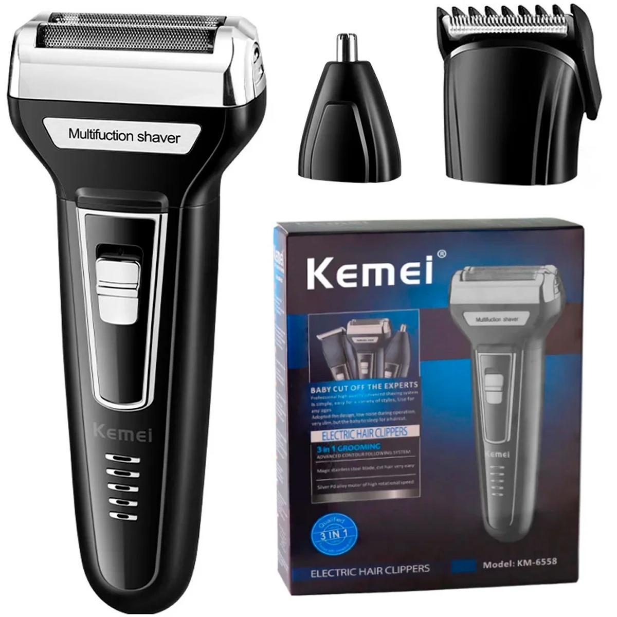 Kemei 3 Em 1 Aparador De Nariz Barba E Cabelo