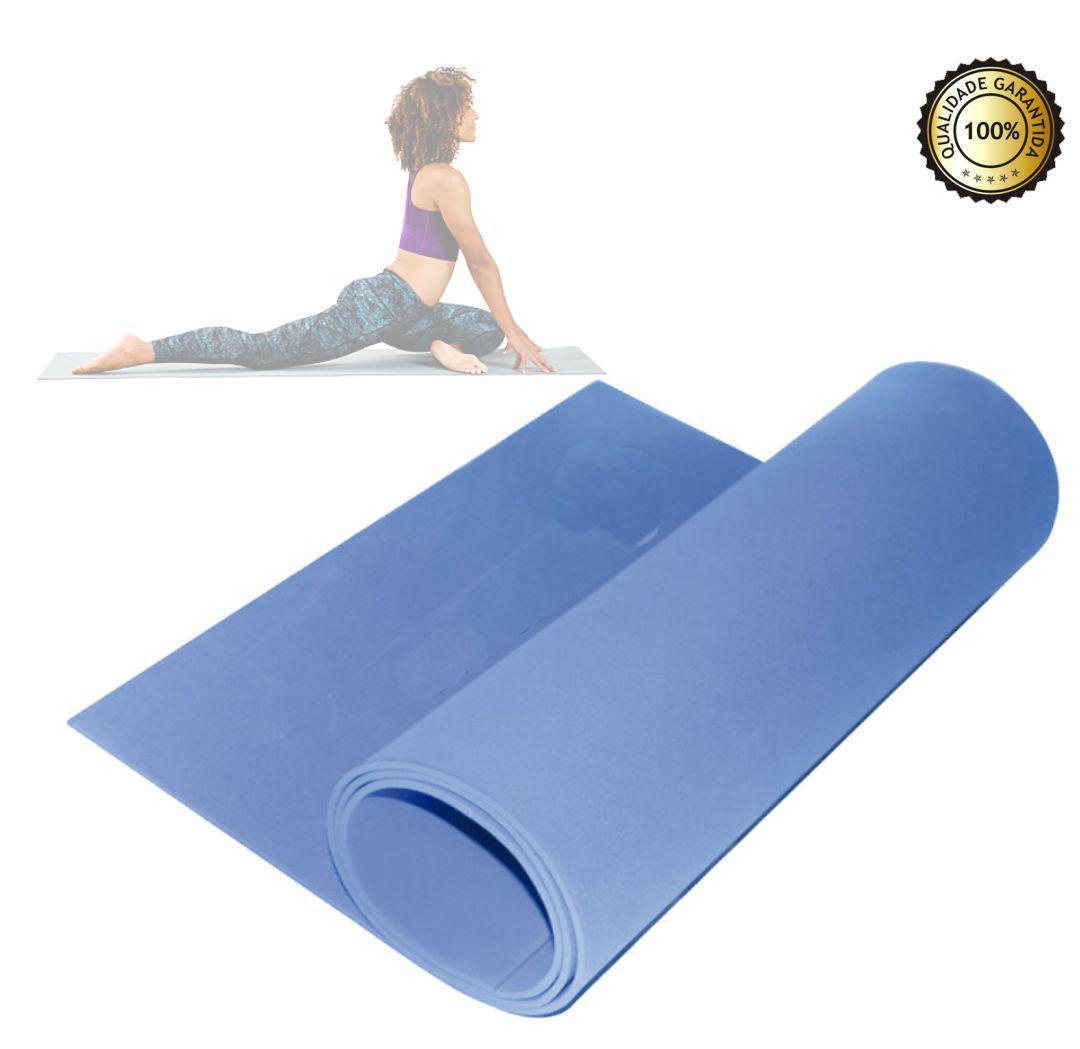 Miniatura Tapete Em Eva Mat Para Yoga Pilates 180 X 60 Cm X 5Mm Azul
