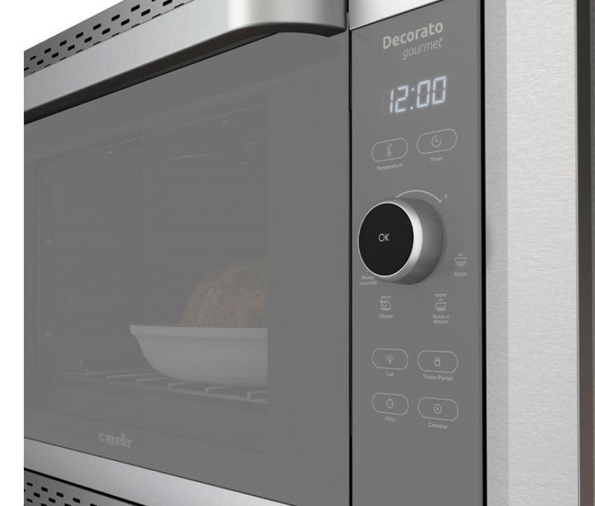 Miniatura Forno Elétrico Digital Embutir Decorato Gourmet Inox 220 V