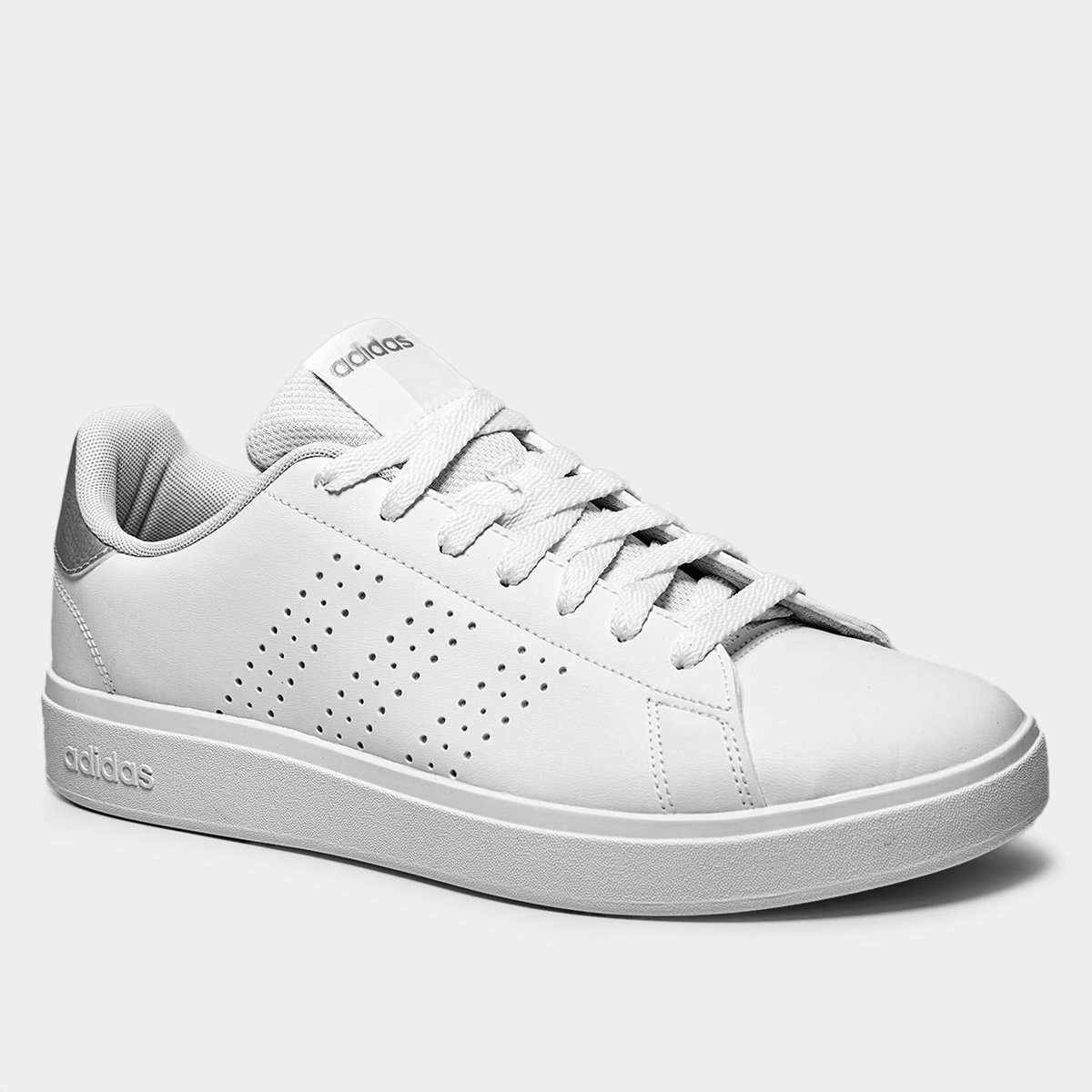 Miniatura Tênis Adidas Advantage Base 2.0 Feminino Branco+prata - 34