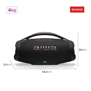Caixa de Som Aiwa Boombox Plus com 3 Alto-falantes Bivolt e com Proteção IP66 Contra Água e Poeira AWS-BBS-01B - 200W
