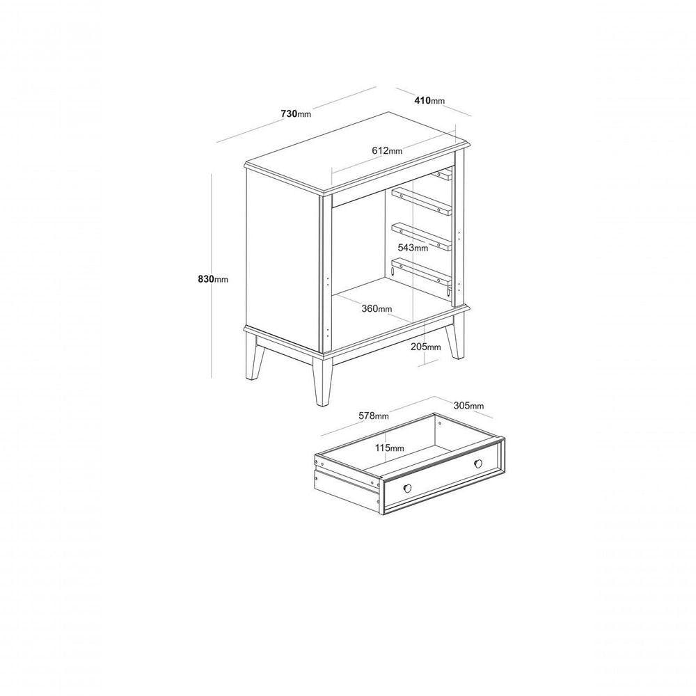 Miniatura Cômoda 4 Gavetas - Preto Preto