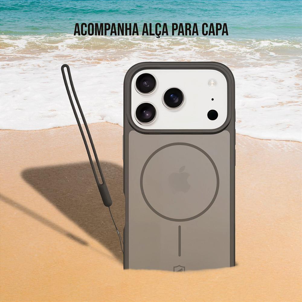 Capa case capinha para iPhone 17 - Magsafe Wave Fumê - Preta - Gshield
