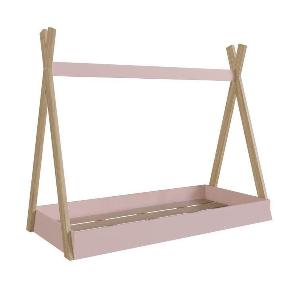 Miniatura Cama Infantil Cabana Solteiro com Colchão Itapuã/Rosa