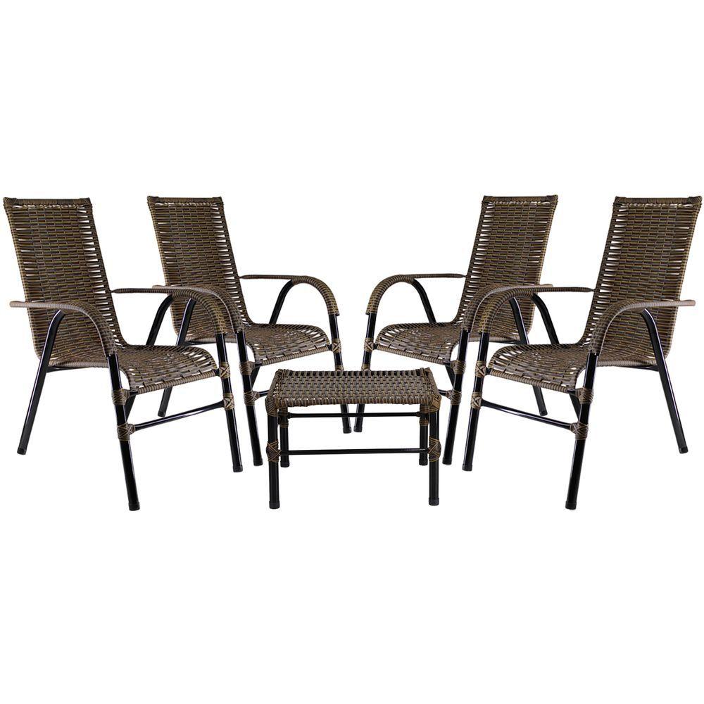 Miniatura Jogo Com 4 Cadeiras E Mesa De Centro Bela Argila