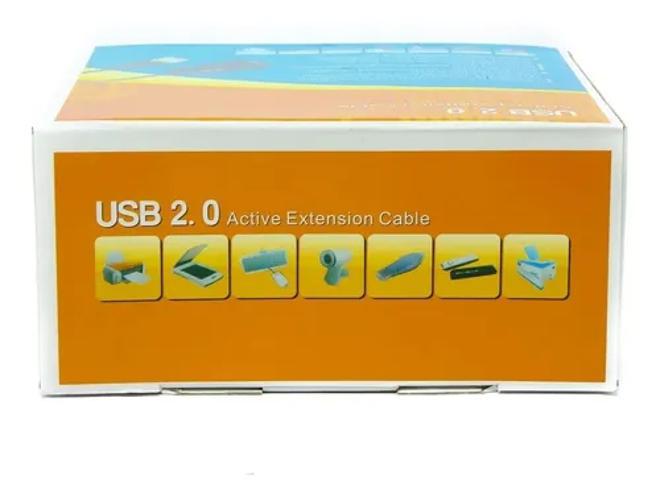 Miniatura Cabo Extensor USB 2.0 Ativo Amplificado 15m Logitech C920