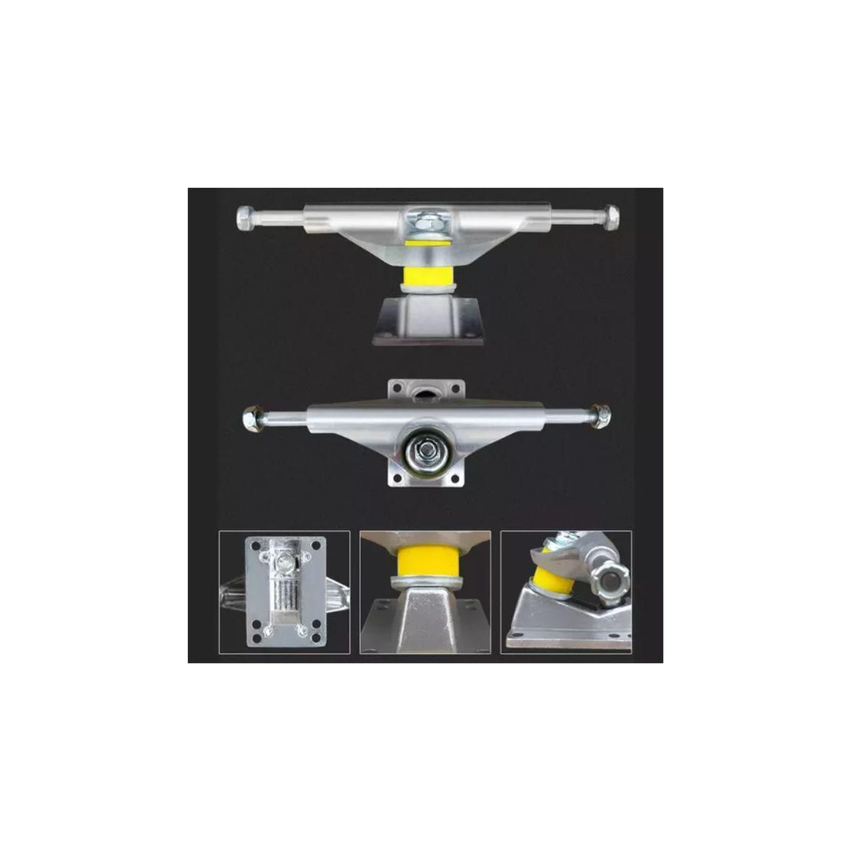 Miniatura Skate Montado Shape Maple Frankstein Com Lixa Trucks E Rodas