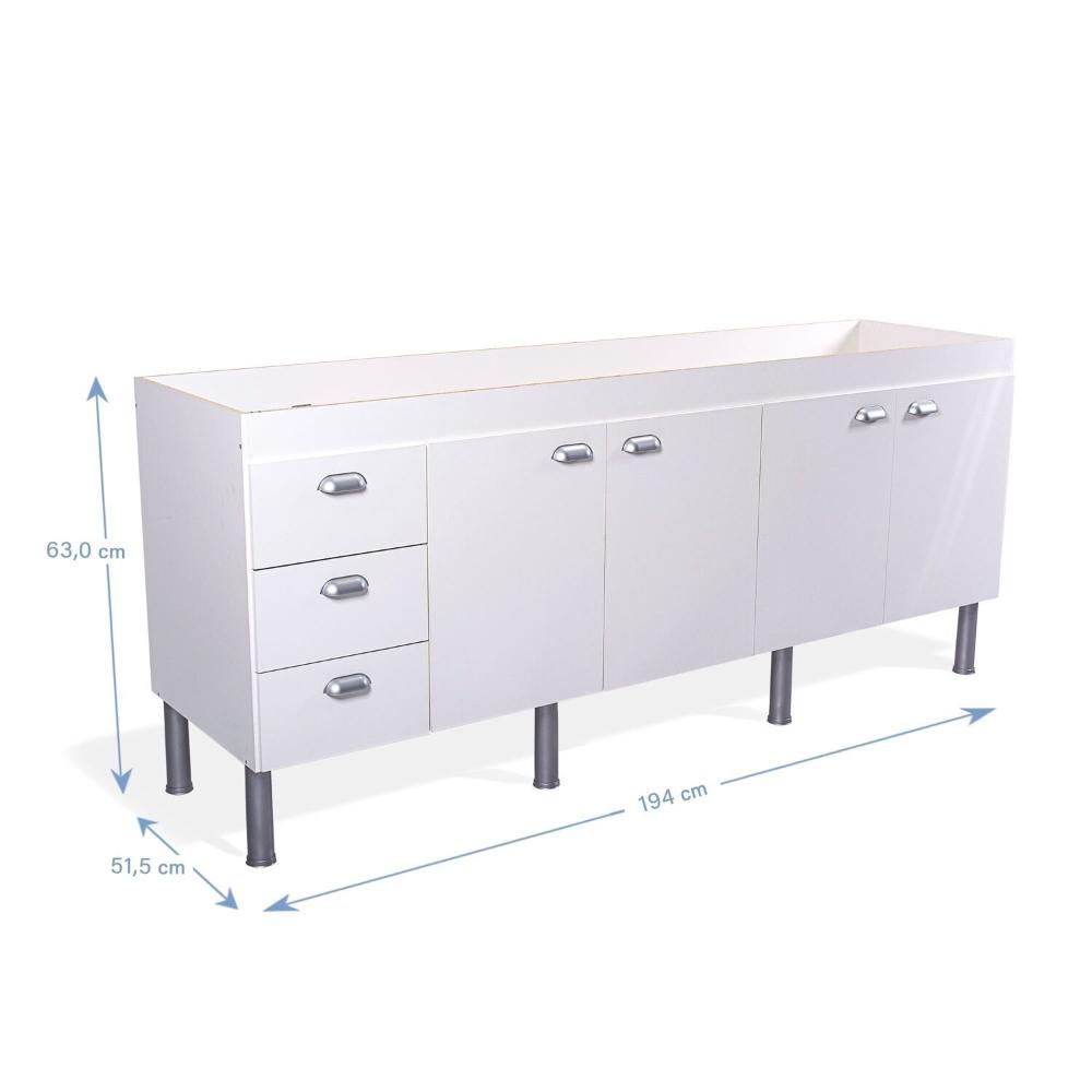 Miniatura Armário para Cozinha 194 Cm 4 Portas 3 Gavetas São Luis Branco