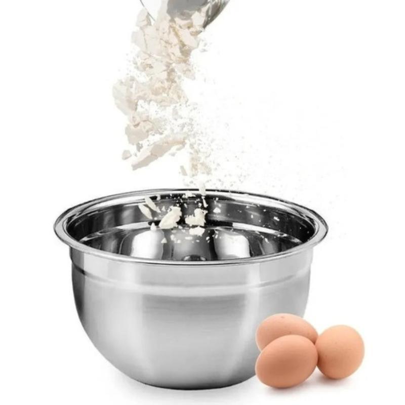 Miniatura Kit 3 Tigelas Bowl Saladeira Aço Inox Cozinha Profissional