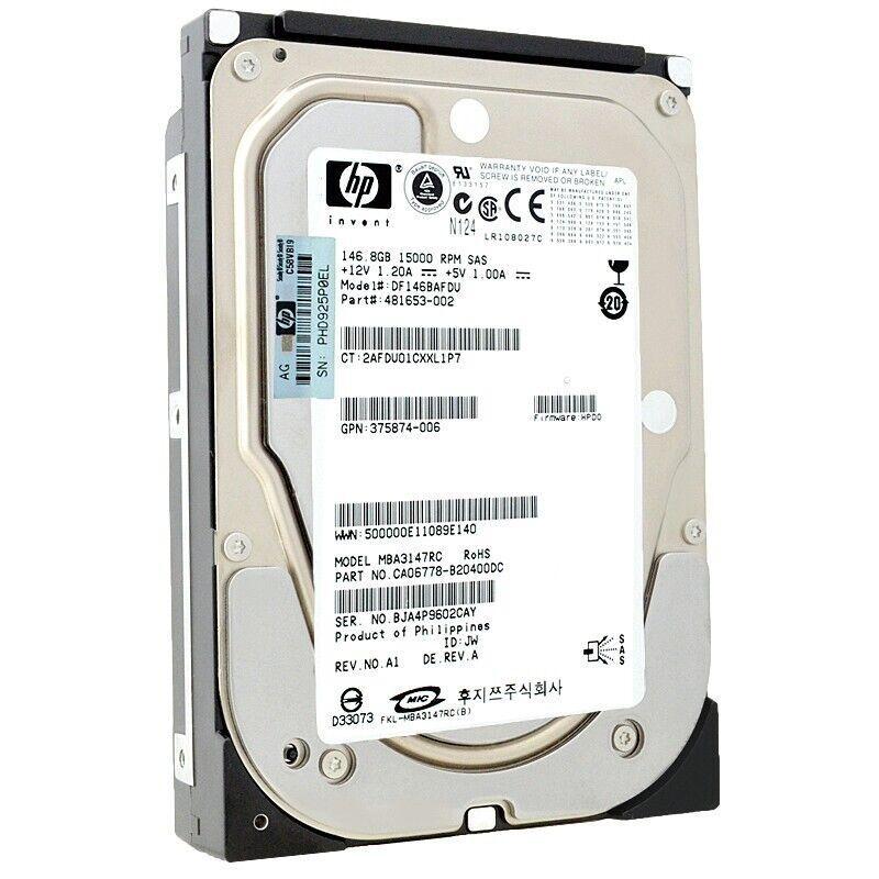 Miniatura Hd Sas Hp 146Gb 15K 3.5 Df146Bafdu 481653-002 375874-006 Rec