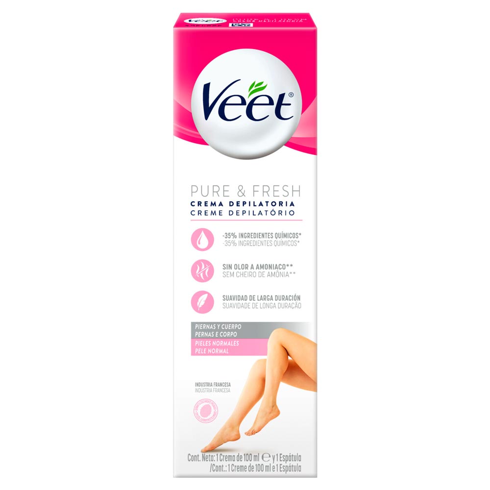 Miniatura Creme Depilatório Veet Pure & Fresh Pernas e Corpo Pele Normal 100ml
