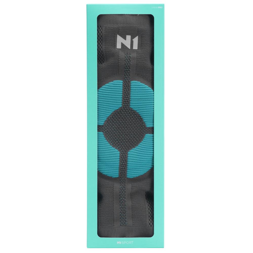 Miniatura Joelheira N1 Sport Pro com haste Lateral e Gel Cinza e Azul G