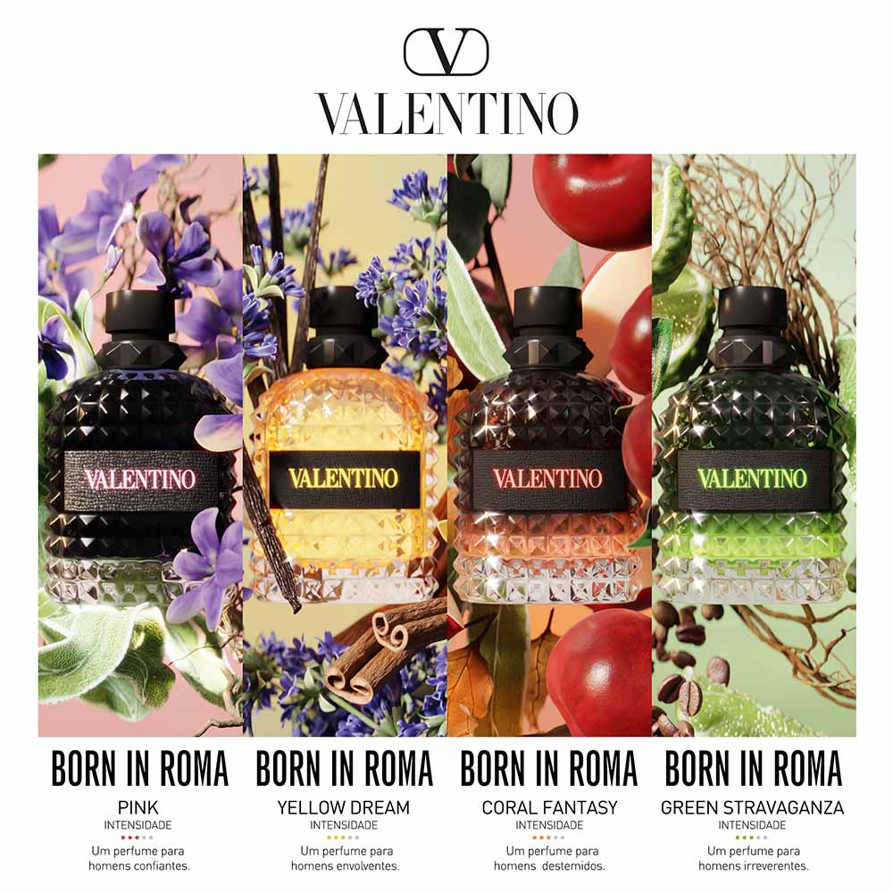 Perfume Valentino Born In Roma Green Stravaganza Uomo Eau de Toilette Masculino 100ml