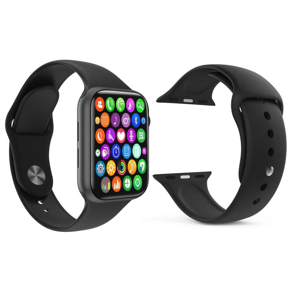 Miniatura Kit 1 Relógio Smartwatch Iwo9 Lite Preto + 1 Pulseira Preto
