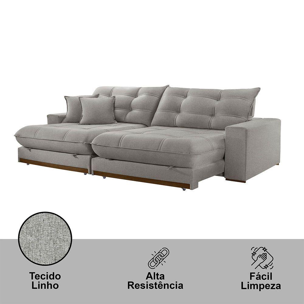 Sofá Duque Dois Módulos De 100cm B25cm Meu Sofá Online A230 Linho Cinza