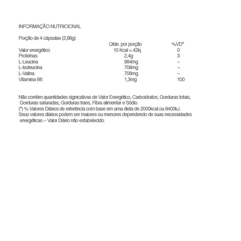 Miniatura Bcaa Vitamina B6 100caps Synthesize - Aminoácidos