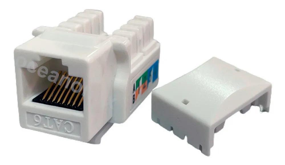Conector Rj45 Keystone Cat.6 Branco - Pacote 10 Unidades