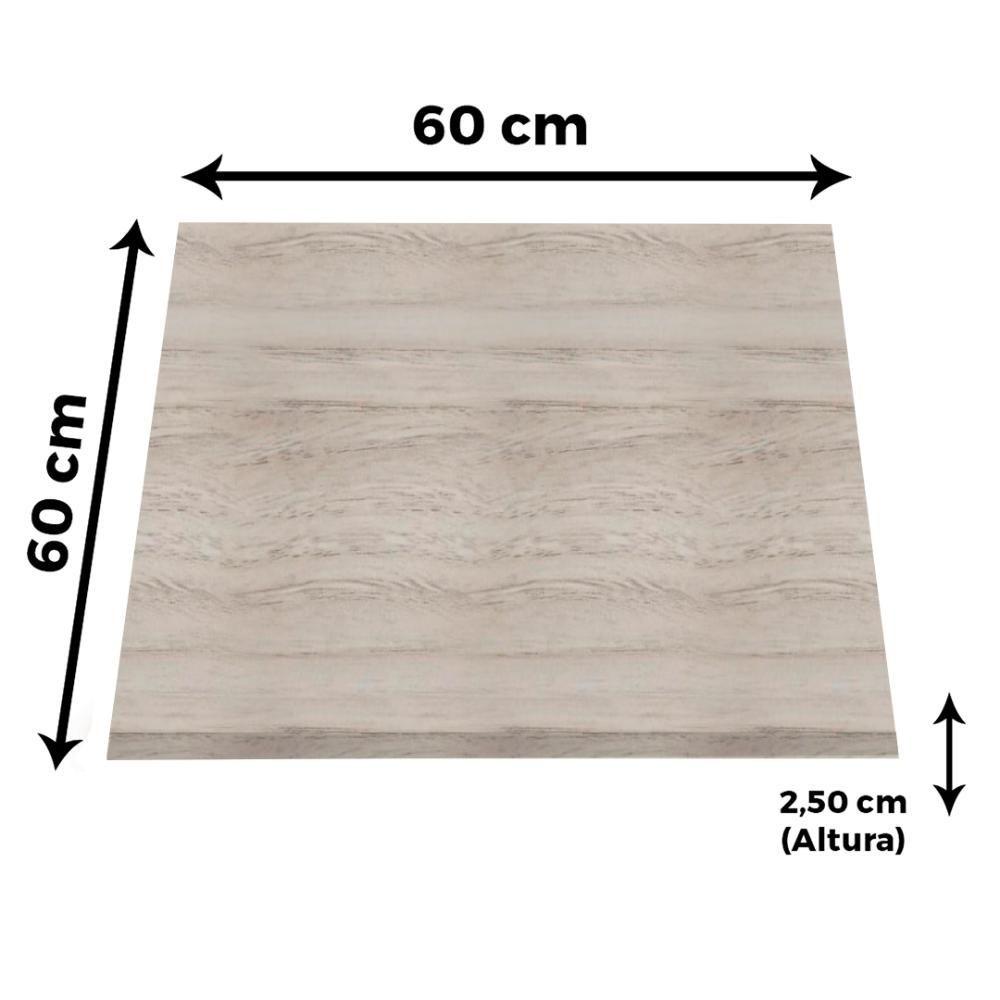 Mesa Pisa Beta Bistrô Fratini 107,50cm (a) Disco Redondo Inox Tampo Mdp Quadrado Castanheira 60cm(l)