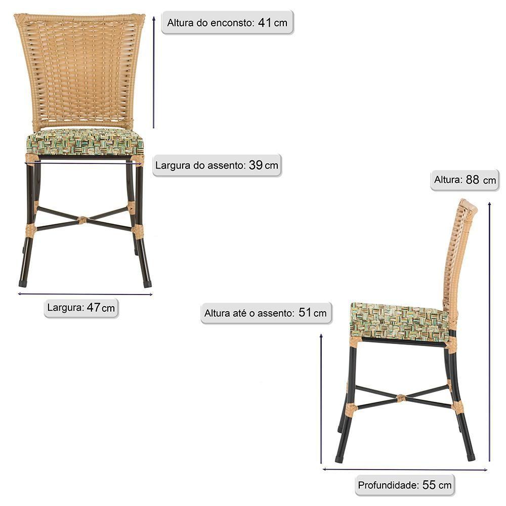 Miniatura Cadeira De Jantar Reforçada Em Alumínio E Fibra Estofado Impermeavel 4Unds Capuccinoráfia Z25