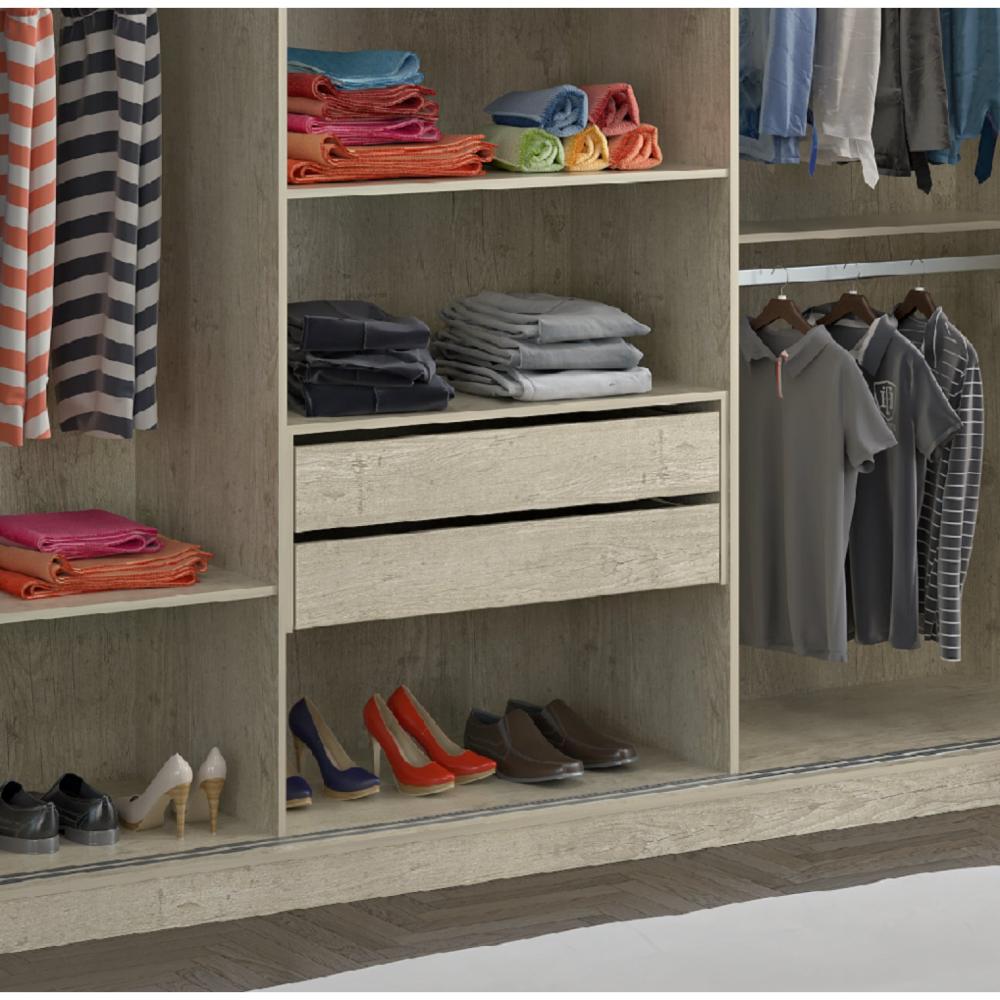 Miniatura Guarda Roupa Casal Espelhado 3 Portas de Correr MDF MM774E3 Espresso Móveis Marfim Areia