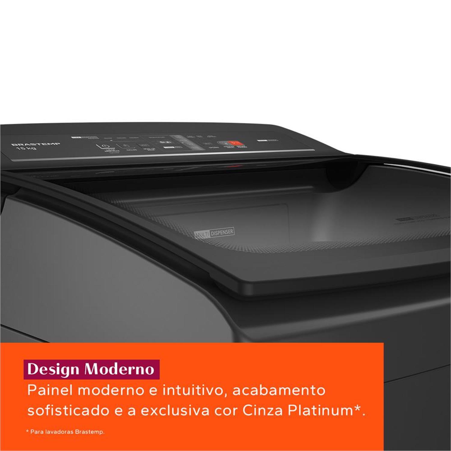 Máquina de Lavar Brastemp 15kg Cinza - BWT15A9 110V
