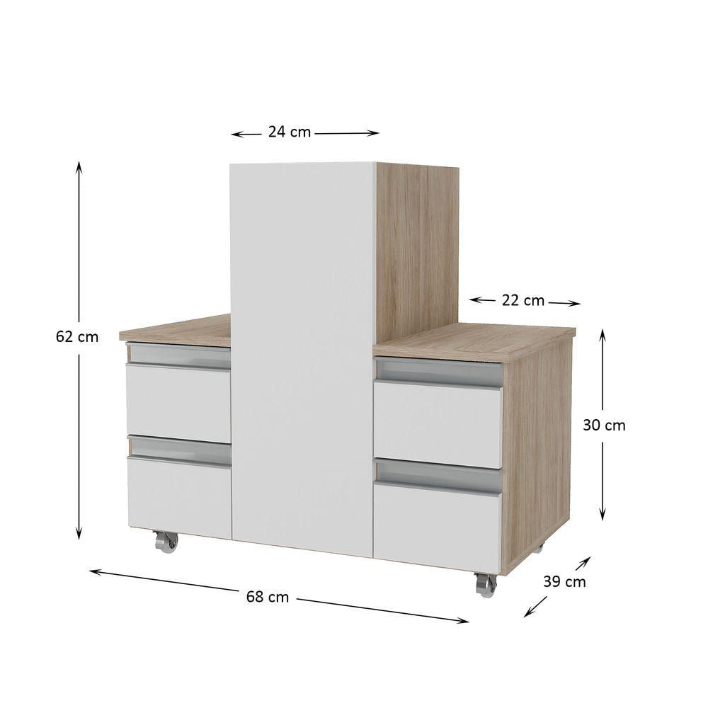 Miniatura Gabinete Banheiro Coluna Para Encaixe Madeirado Branco