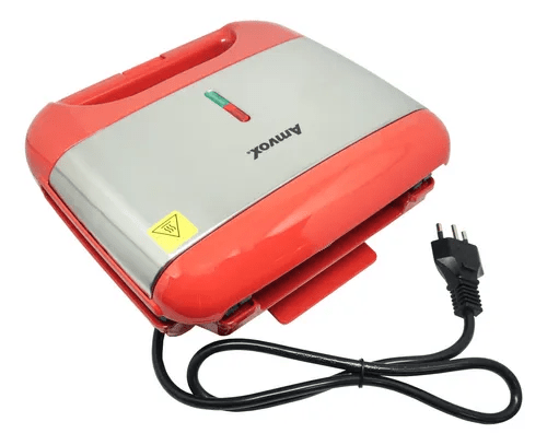 Miniatura Sanduicheira e Grill LED ON/OFF 750W AMS 500 RED voltagem:110V
