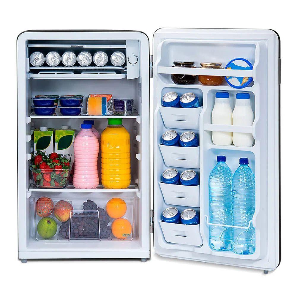 Miniatura Frigobar Retrô Midea 95 Litros Preto Onix 220V