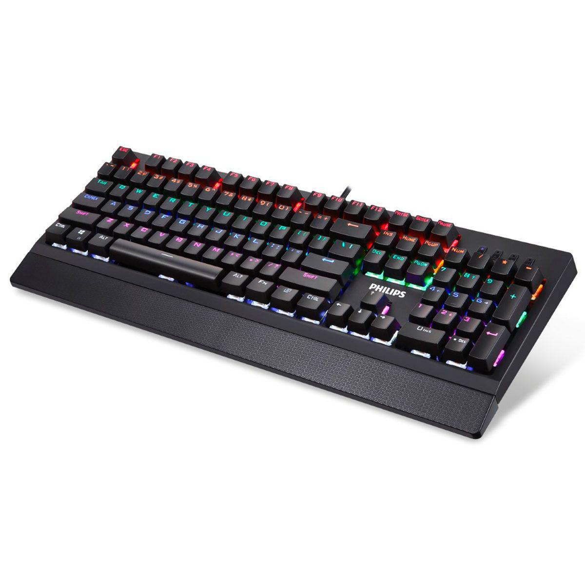 Miniatura Teclado com fio Mecanico Gamer Usb Led Rgb Luminoso Philips Homologação: 24981600160