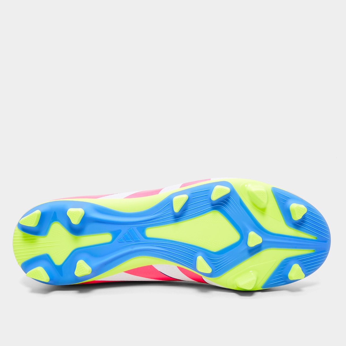 Chuteira Campo Infantil Adidas Predator Club Branco+Rosa - 26