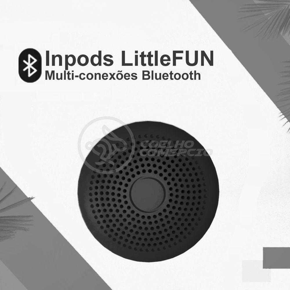Miniatura Mini Caixa De Som Inpods Wireless Bluetooth V5 Preto