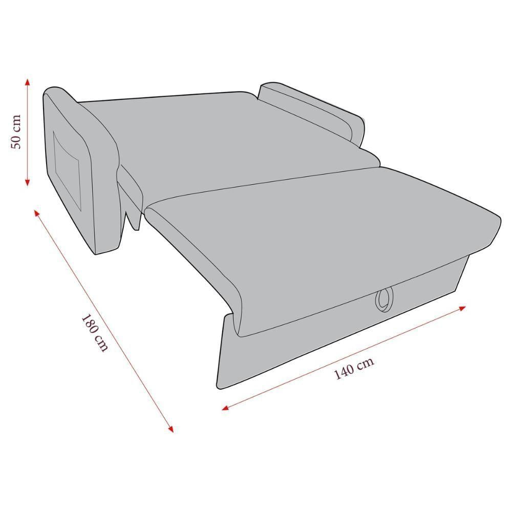 Miniatura Sofá-cama 140cm 2 Lugares Com Baú Multimóveis Cr45260 Bege