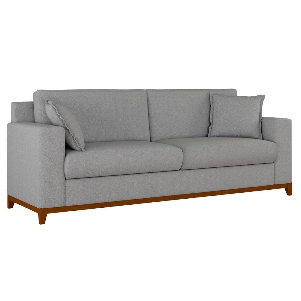 Miniatura Sofá Living Vintage 3 Lugares 200cm em Boucle Slim Cinza