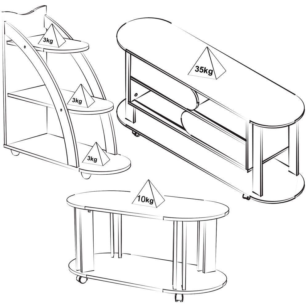 Miniatura Rack 65 Pol Mesa Centro E Apoio Sala Ma4 Cedro Off White Arly