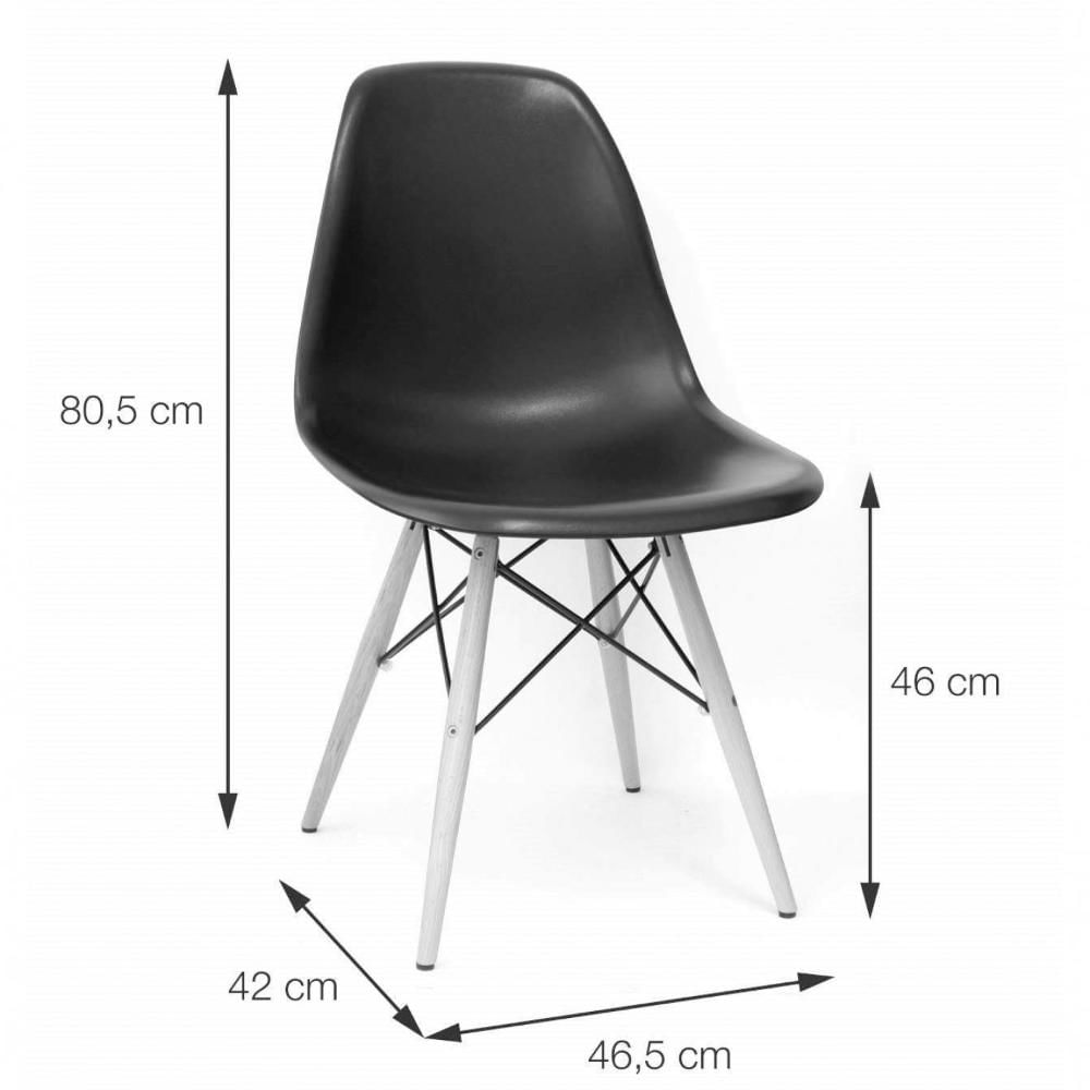 Miniatura Conjunto 4 Cadeiras Eames DKR Base Madeira OR Design Verde