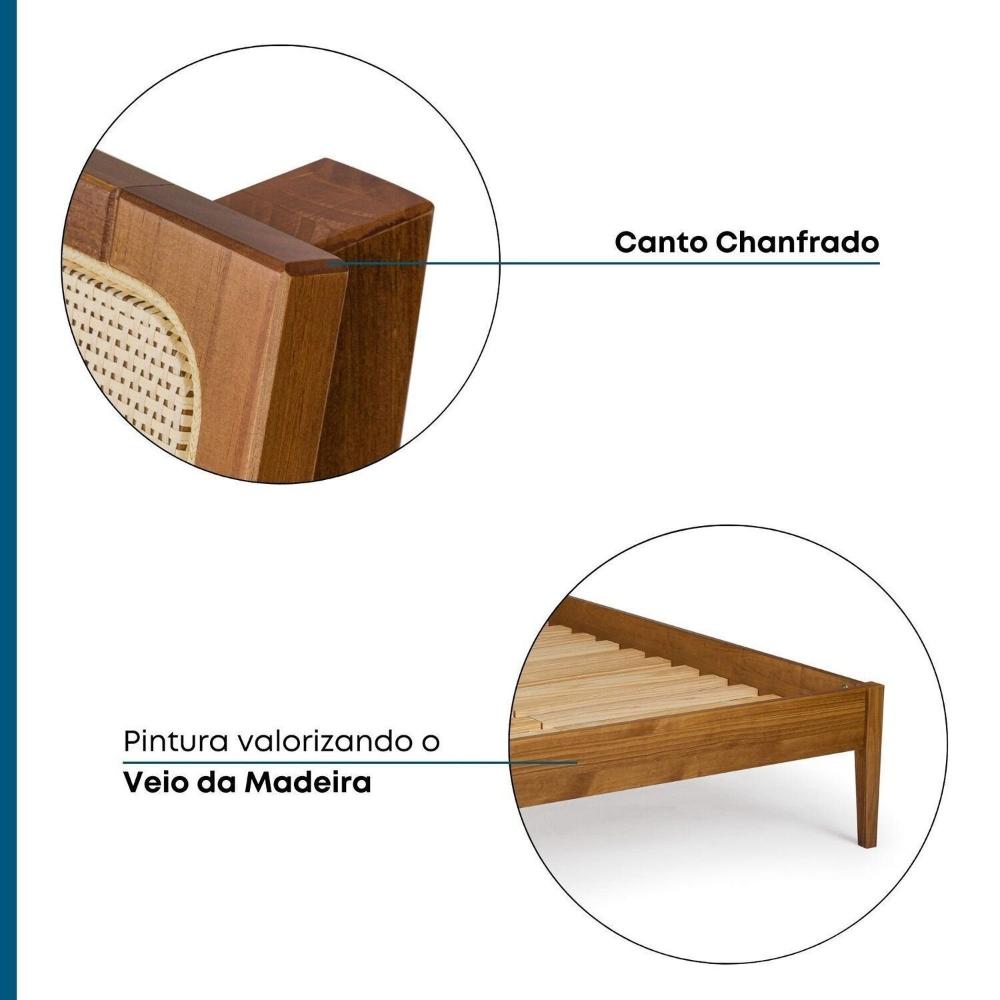 Miniatura Cama Queen com Madeira Maciça Viena Mel