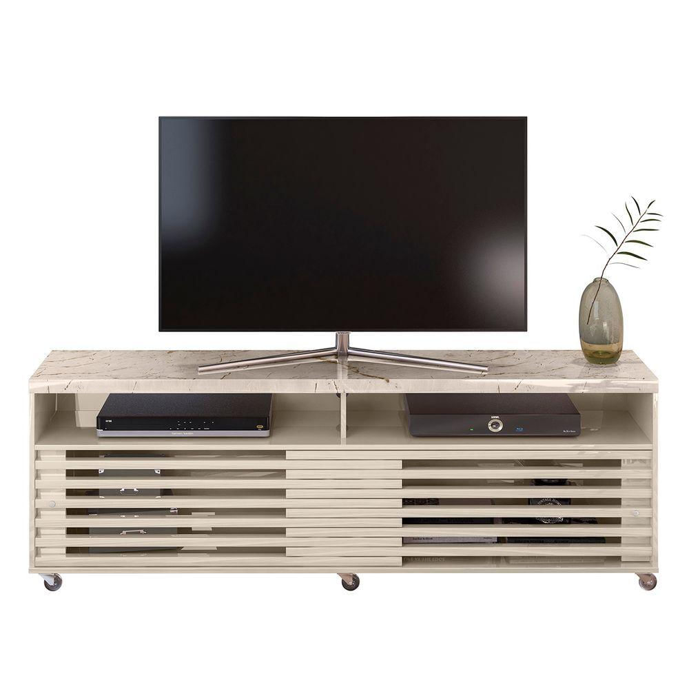 Miniatura Rack Bancada De Tv 65 Pol 182cm Tery Z10 Off White Calacata Mpozenato