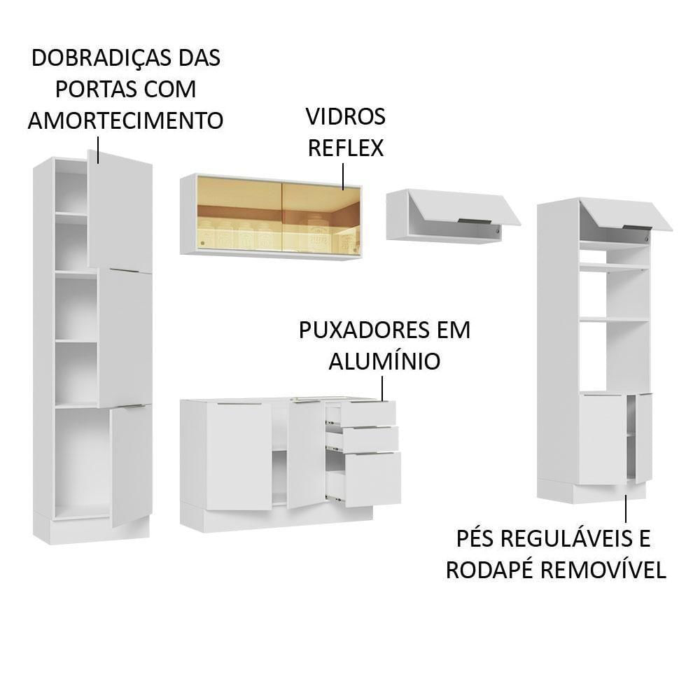 Miniatura Armário De Cozinha Completa 330cm Branco Stella Madesa 07 Branco