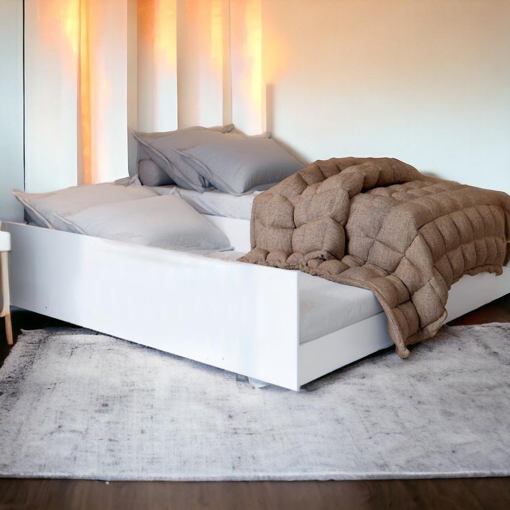 Miniatura Cama Bibox Solteiro Matrix Branco Com 02 Colchões Tebarrot