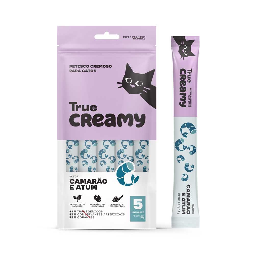 Miniatura Petisco Cremoso True Creamy Sabores Variados para Gatos - 4 Pacotes (20 Unidades)