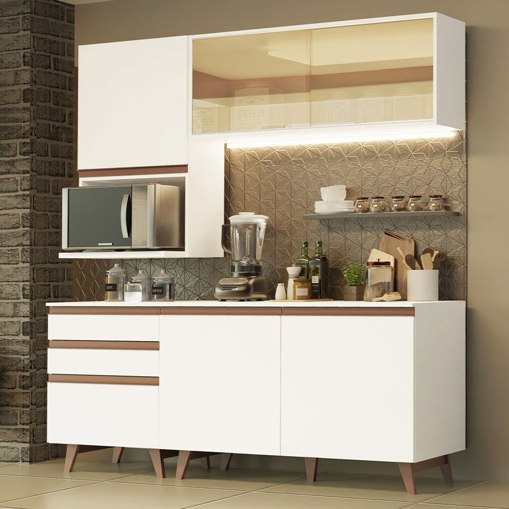 Cozinha Reims 180002 com Armário e Balcão Branco