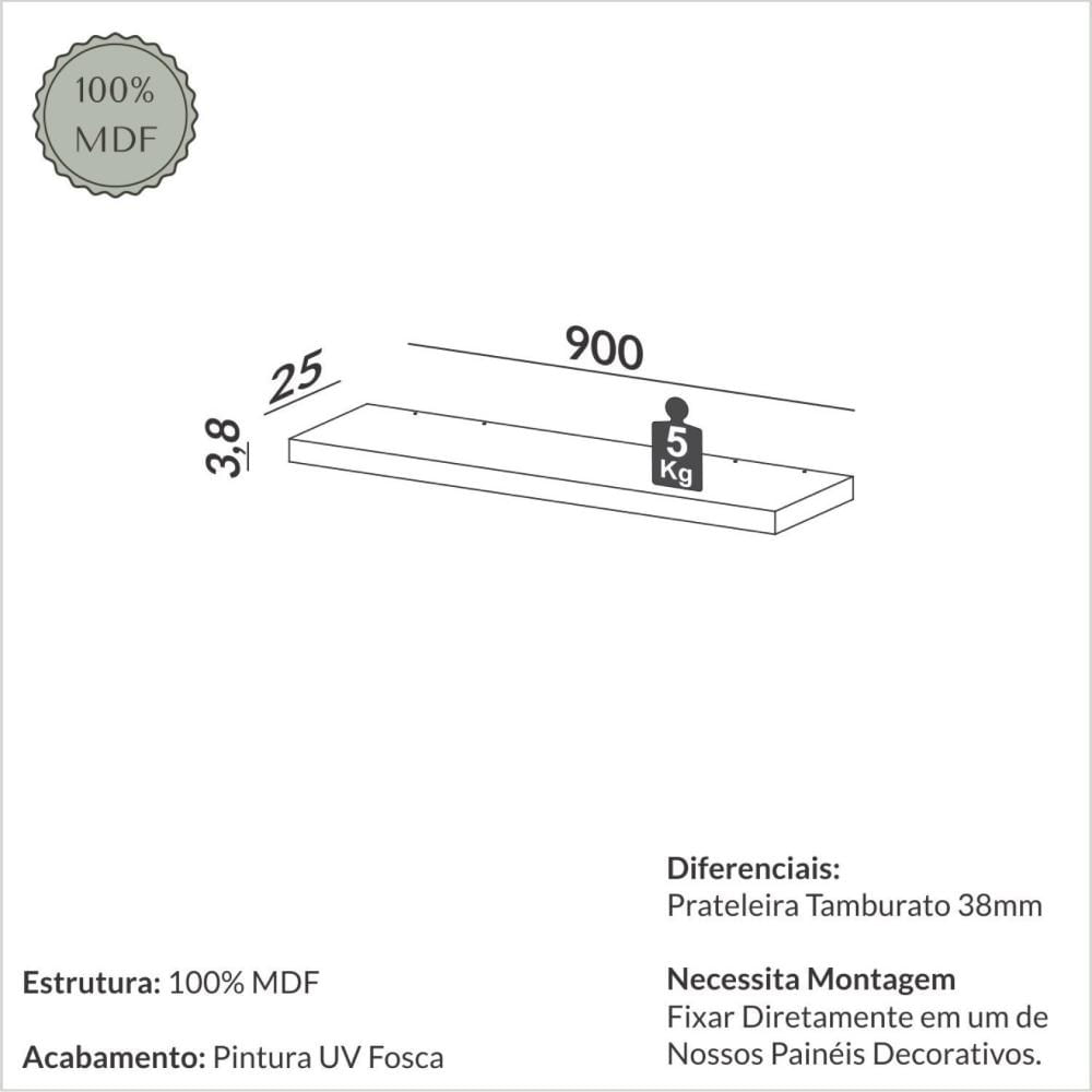 Miniatura Prateleira Reta 90cm TB222 Freijó