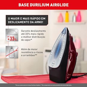 Miniatura Ferro de Passar a Vapor Arno Ultragliss com Spray e Base Durilium Airglide - Vinho 110V