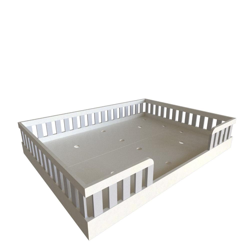 Cama Infantil Montessoriana Casal Sol Yescasa Branco/Cinza Cristal