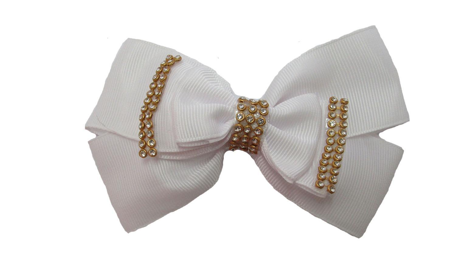 Miniatura Laço Branco De Cabelo Adulto Elegante De Luxo-No