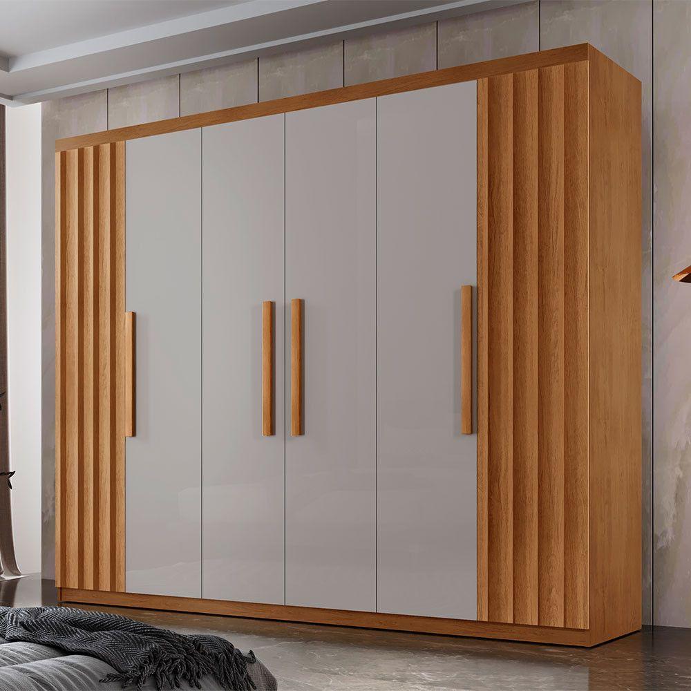 Miniatura Guarda Roupa Casal Roma Mdf 6 Portas E 2 Gavetas Naturalle/off White