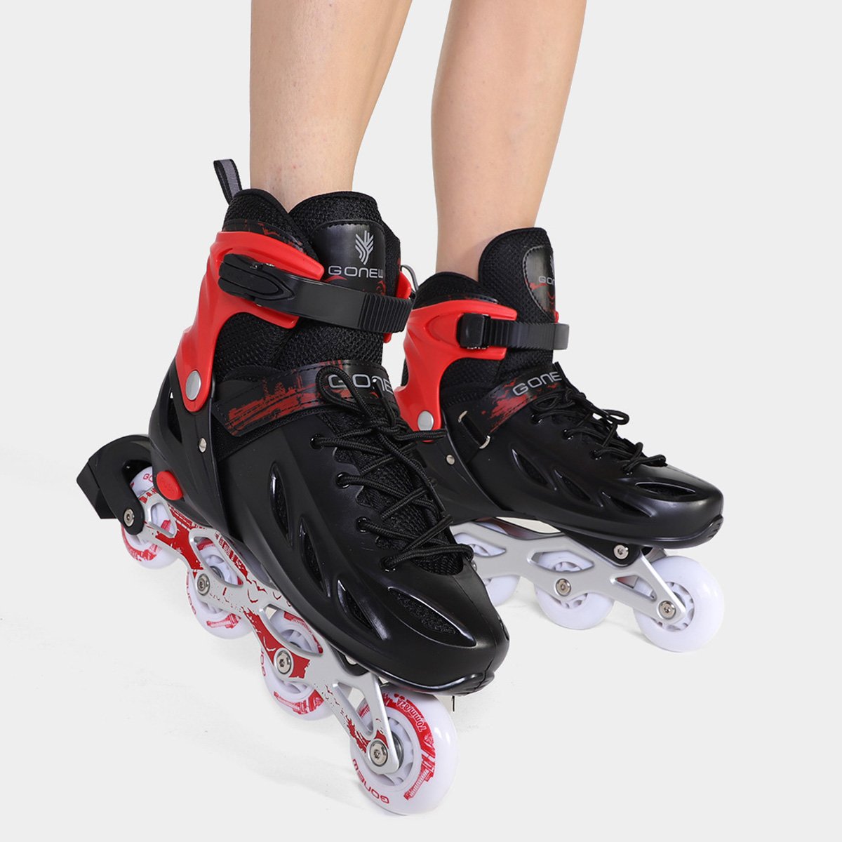 Miniatura Patins Gonew Fitness Flexx Pró InLine ABEC-9 - 64MM Vermelho - 31/34