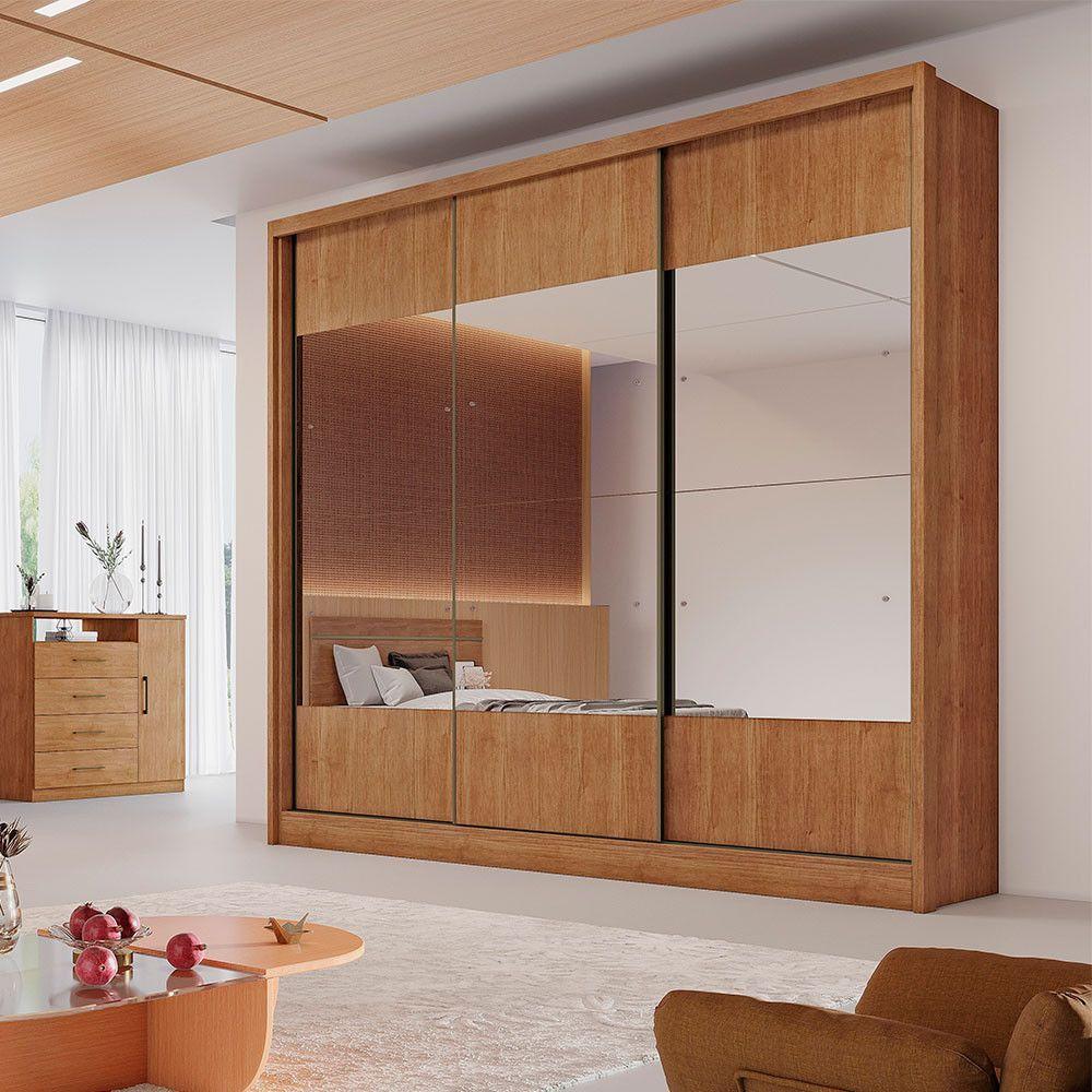 Miniatura Guarda Roupa Coliseu 3 Portas 6 Gavetas Com Espelho Clic Móveis Cumaru