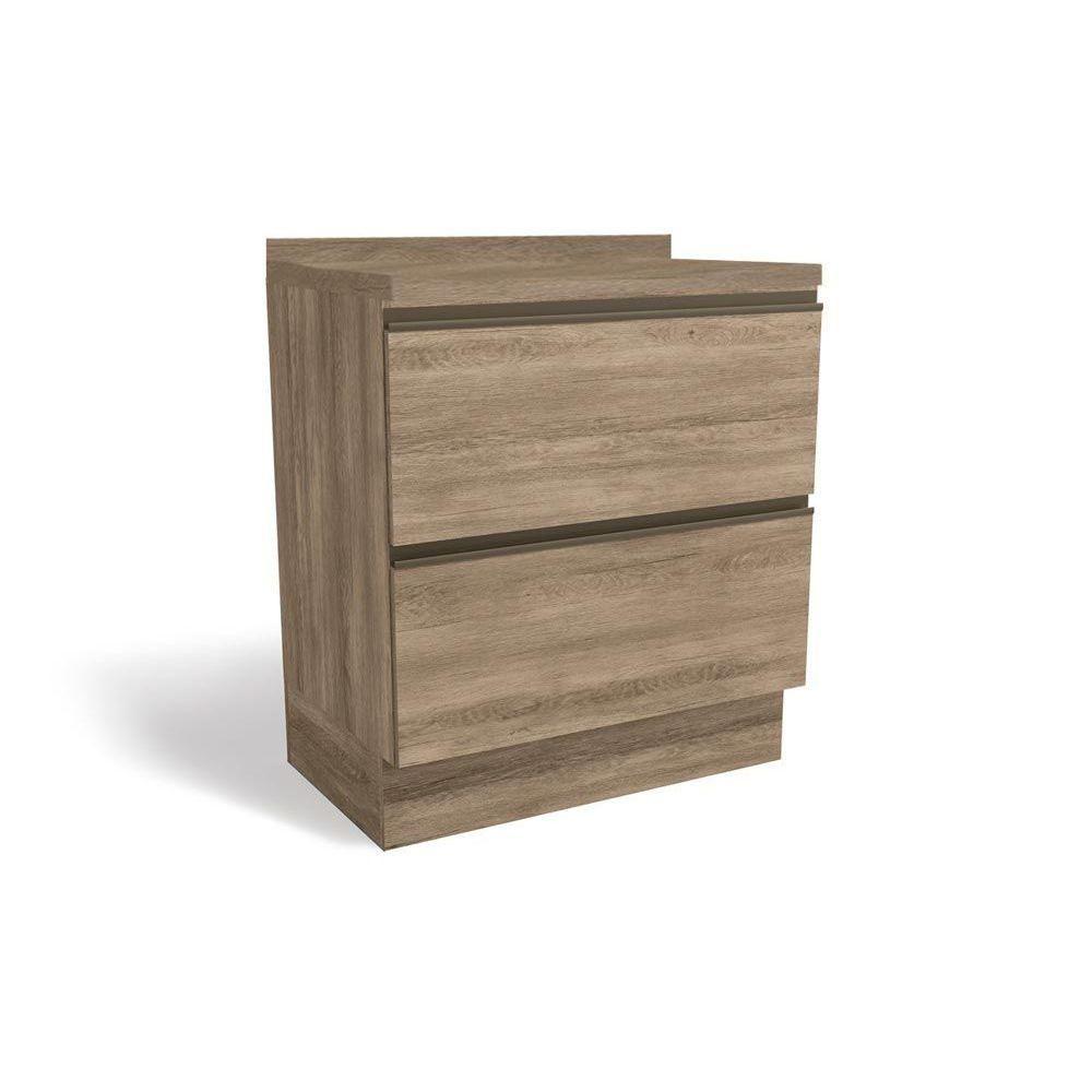 Miniatura Gabinete De Cozinha Modulado Balcão Maxxi G755 2 Gavetas C-tampo 80cm Branco-nogal - Kappesberg